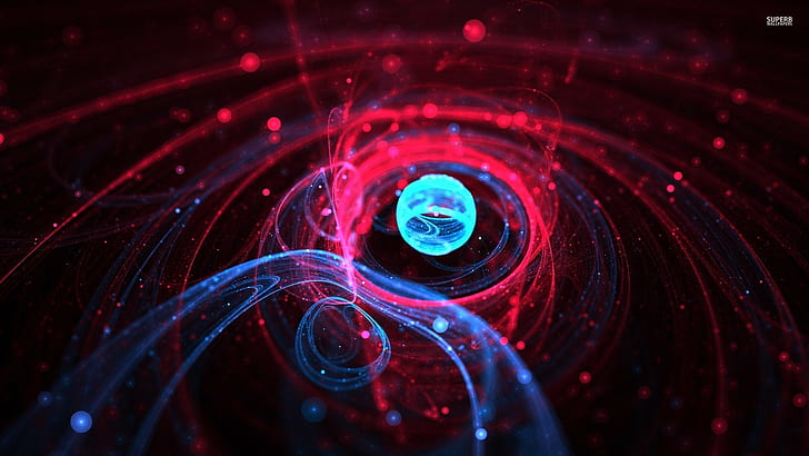 animation, Atoms, Electrons, Lights, Neutrons, Nuclear, orbits, HD wallpaper