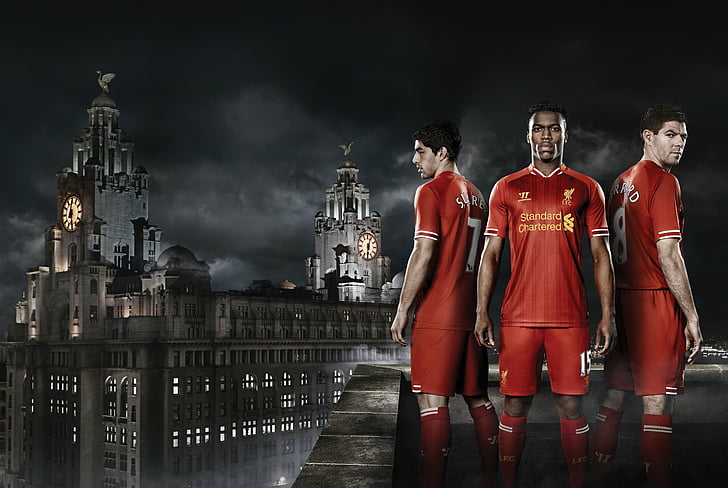 Soccer, Liverpool F.C., Daniel Sturridge, Luis Suárez, Steven Gerrard, HD wallpaper