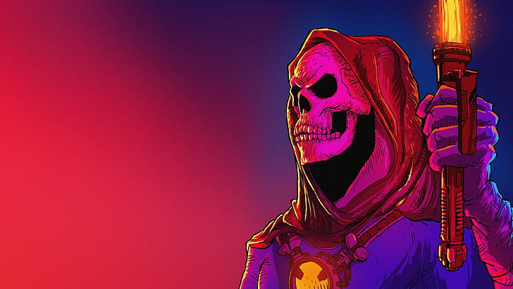 colorful, Skeletor, artwork, Masters of the Universe, HD wallpaper