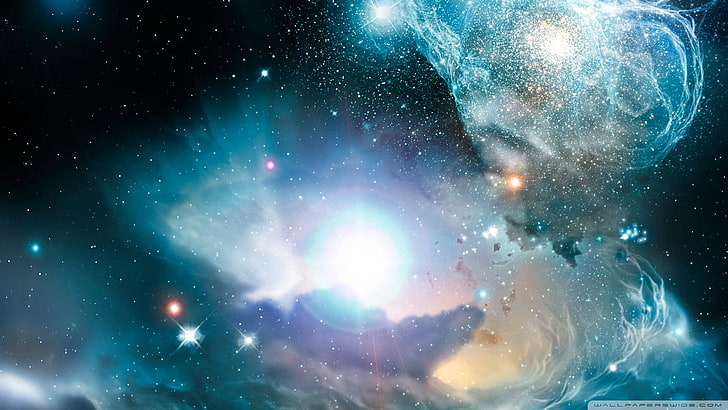 blue nebula wallpaper, universe, star - space, astronomy, night