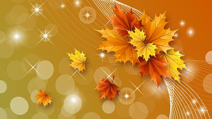Glow Of Autumn, firefox persona, stars, fall, leaves, bright, HD wallpaper