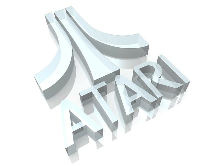 minimalism, logo, Atari, brands, vintage, computer, 3D, white background