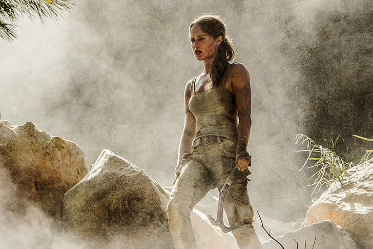 2018, Lara Croft, Alicia Vikander, Tomb Raider, HD wallpaper