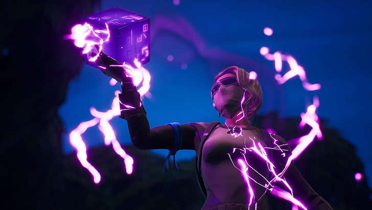 Fortnite, Battle Royale, video games, one person, illuminated, HD wallpaper