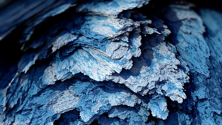 Procedural Minerals, blue, abstract, artwork, CGI, digital art, HD wallpaper