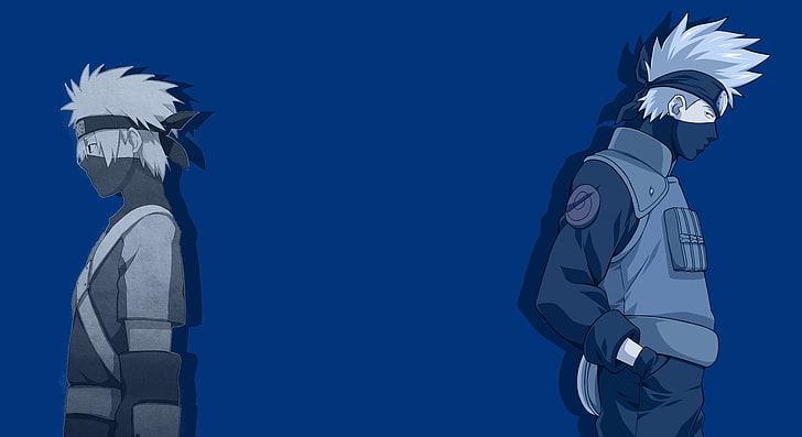 Kakashi Hatake, Naruto Shippuuden, anime, blue, representation
