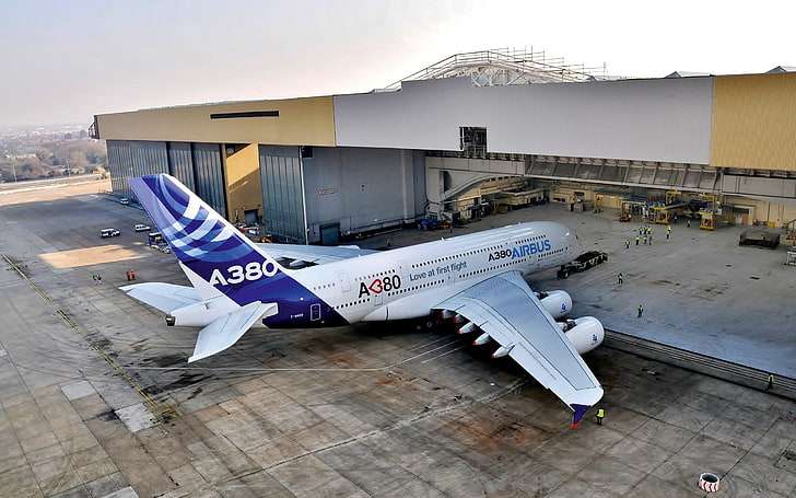aircraft, airplane, passenger aircraft, Airbus, A380, air vehicle, HD wallpaper