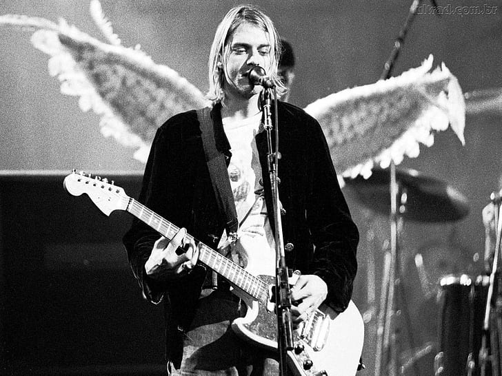 Kurt Cobain, Celebrities, Singer, Star, Concert, Photography, Black And White, HD wallpaper