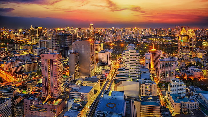 HD wallpaper: Cities, Bangkok, City, Night | Wallpaper Flare