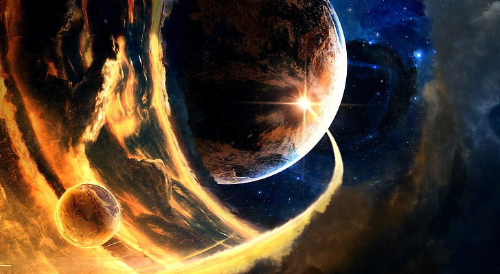 From Space Artwork, Planets, astronomy, sky, planet - space, star - space, HD wallpaper