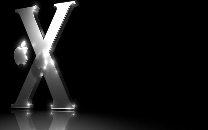 Mac os x, Apple, Brand, Symbol, Logo, illuminated, copy space, HD wallpaper