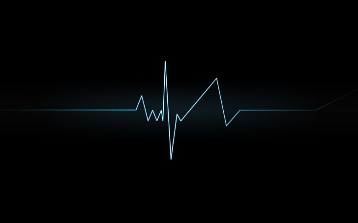 lifeline illustration, heartbeat, ekg, minimalism, black background, HD wallpaper