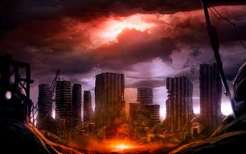 HD wallpaper: the sky, clouds, the city, house, Apocalypse, skyscraper,  destruction | Wallpaper Flare