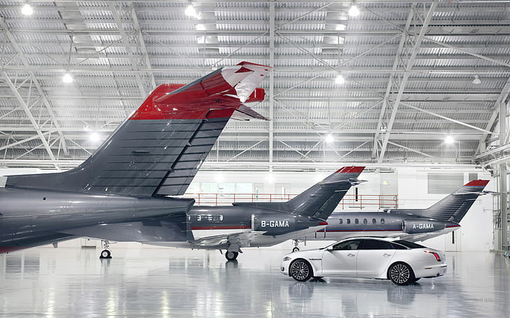 Jaguar Private Jet Hanger Airplane Plane HD, cars