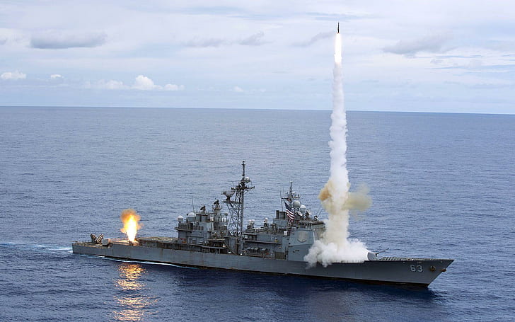 Battleship Missile Ship, launch, training, power, incredible, HD wallpaper