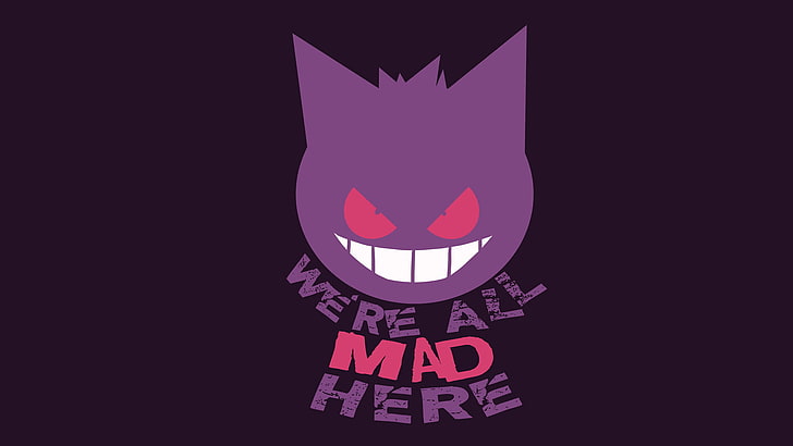Download wallpaper purple eyes smile mouth eyes smile poison  pokemon pokemon violet Ghost smile poisonous mouth Gengar Gengar  section minimalism in resolution 480x800