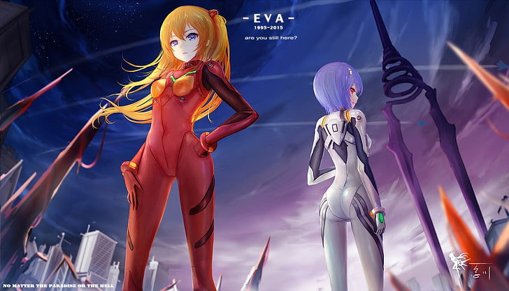 Neon Genesis Evangelion, anime girls, Ayanami Rei, Asuka Langley Soryu, HD wallpaper