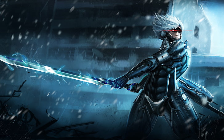 man holding sword digital wallpaper, Raiden, Metal Gear Solid