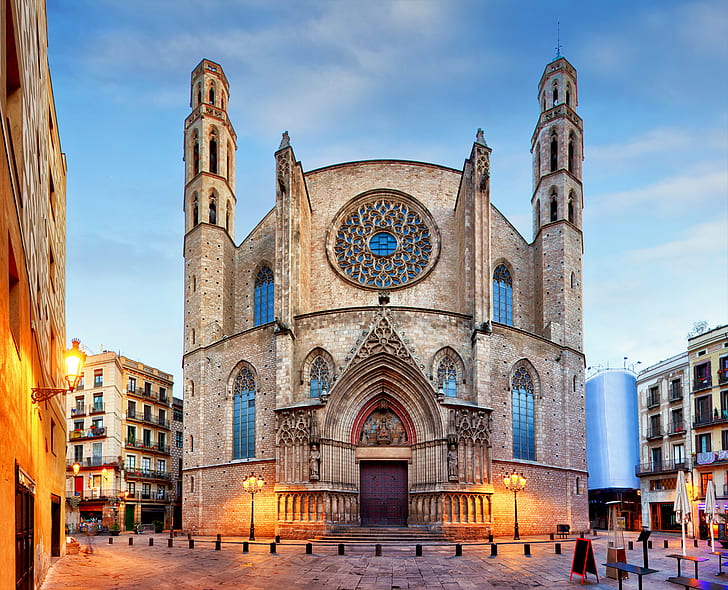 Cathedrals, Santa Maria del Mar, Architecture, Barcelona, Church, HD wallpaper