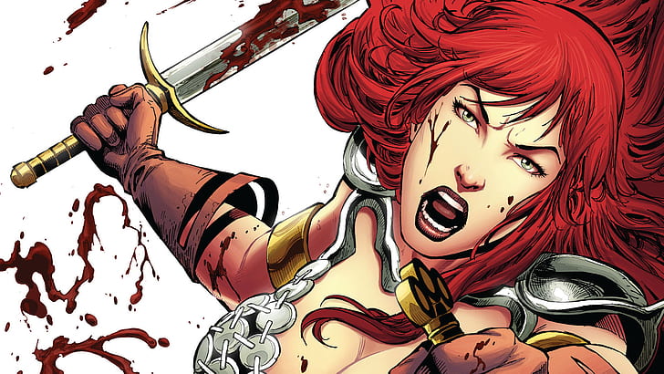 Red Sonja Redhead Blood Sword HD, cartoon/comic, HD wallpaper