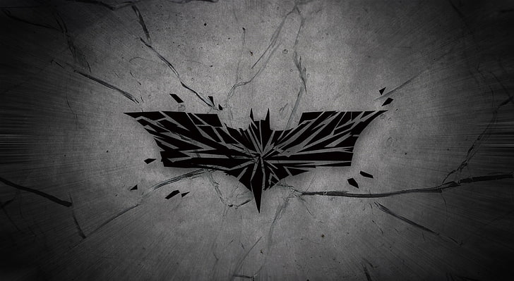 Broken Knight, Batman logo digital wallpaper, Movies, the dark knight