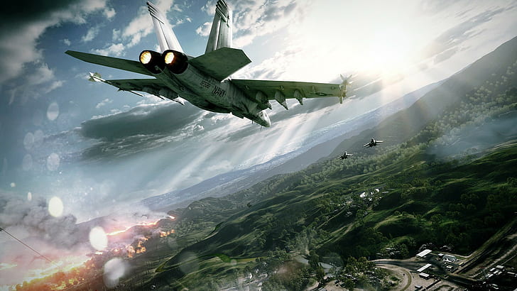 Battlefield 3, dogfight, navy, Electronic Arts, video games, HD wallpaper