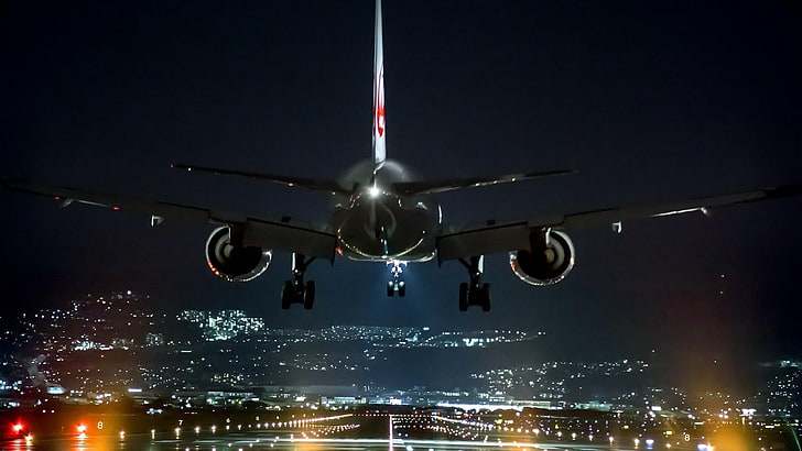 HD wallpaper: airplane, night, flight, airline, air travel, aviation,  airliner | Wallpaper Flare