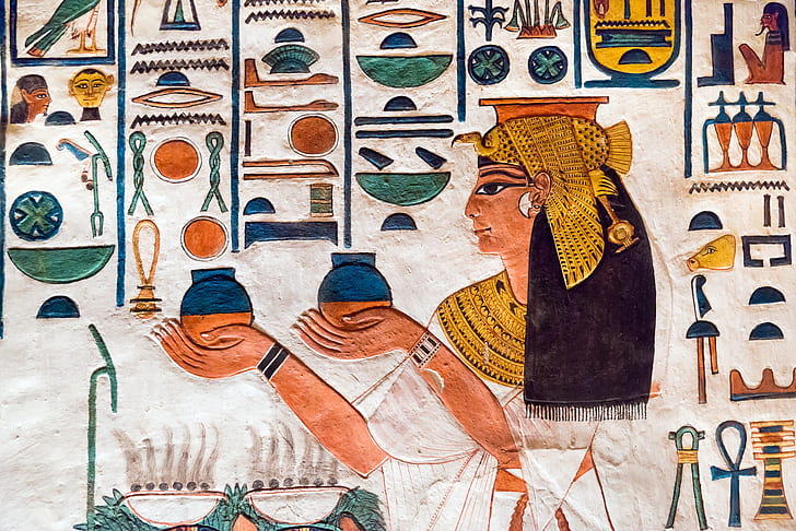 Egypt, hieroglyphics, creativity, men, multi colored, human representation, HD wallpaper