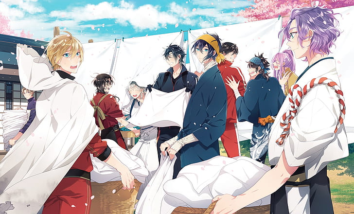 HD wallpaper: anime, art, guys, characters, Touken Ranbu, Dance of swords |  Wallpaper Flare