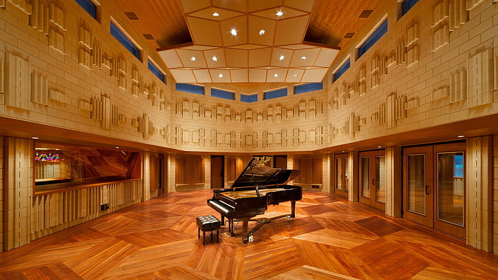 piano, indoors, flooring, musical equipment, architecture, wood, HD wallpaper