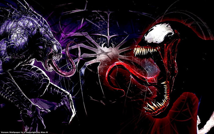 Venom and Carnage wallpaper, illuminated, indoors, celebration, HD wallpaper