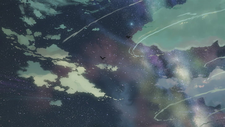 blue and white sky digital wallpaper, 5 Centimeters Per Second