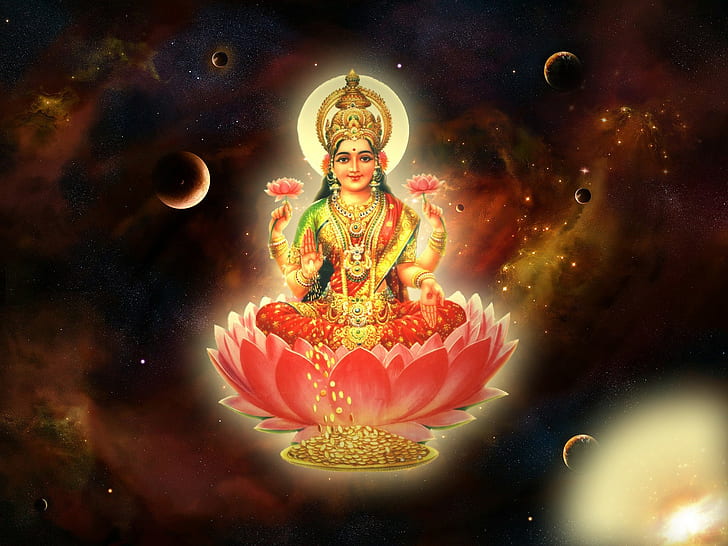 HD wallpaper: Hinduism, Mahalakshmi, spiritual, Wealth | Wallpaper Flare