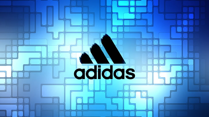 Adidas logo, blue, abstract, technology, backgrounds, concepts, HD wallpaper