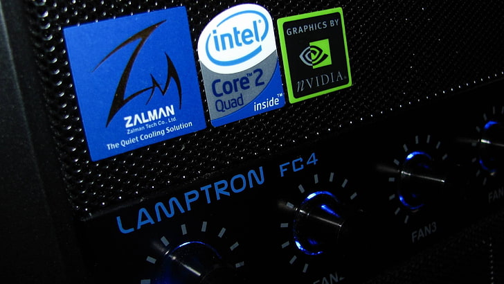 black and blue Lamptron FC4 machine, technology, text, communication, HD wallpaper
