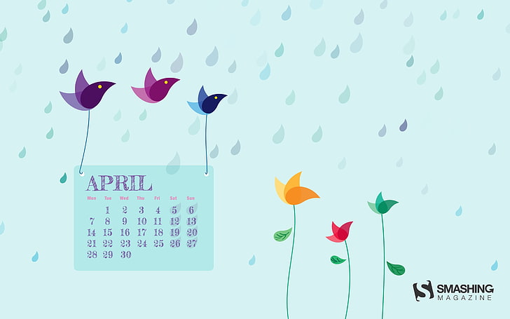 Flying On A Rainy day-April 2014 calendar wallpape.., April Smashing Magazine wallpaper