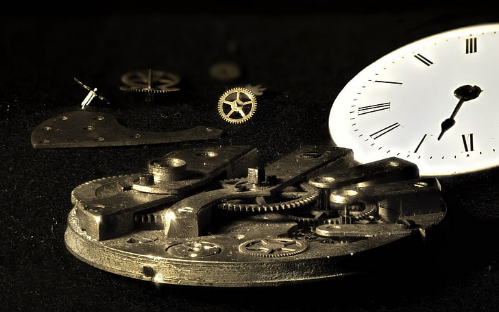 technology, gears, clocks, clockwork, time, watch, instrument of time, HD wallpaper