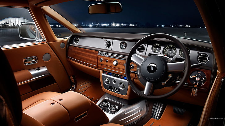 car, Rolls-Royce Phantom, mode of transportation, vehicle interior, HD wallpaper