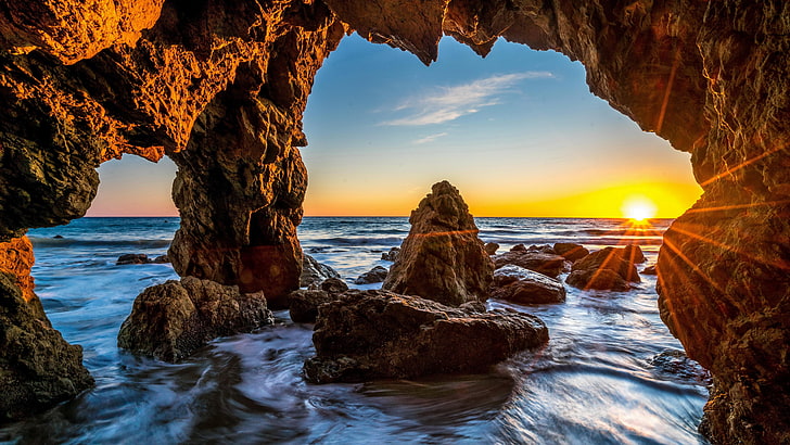 natural arch, malibu, california, malibu beach, united states