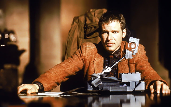 men's brown notched lapel suit jacket, movies, Bladerunner, Harrison Ford, HD wallpaper