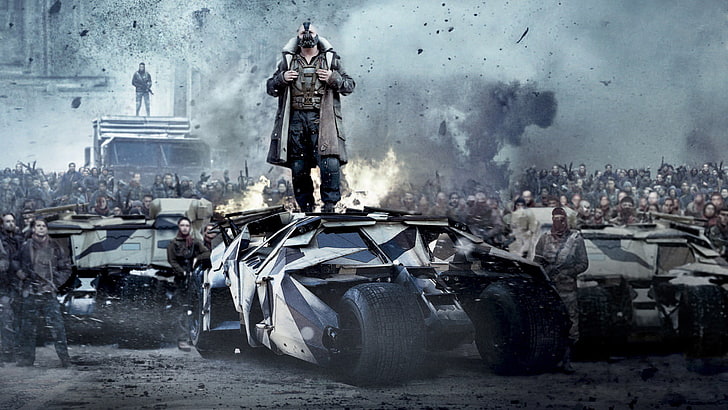 male character standing on vehicle digital wallpaper, anime, The Dark Knight
