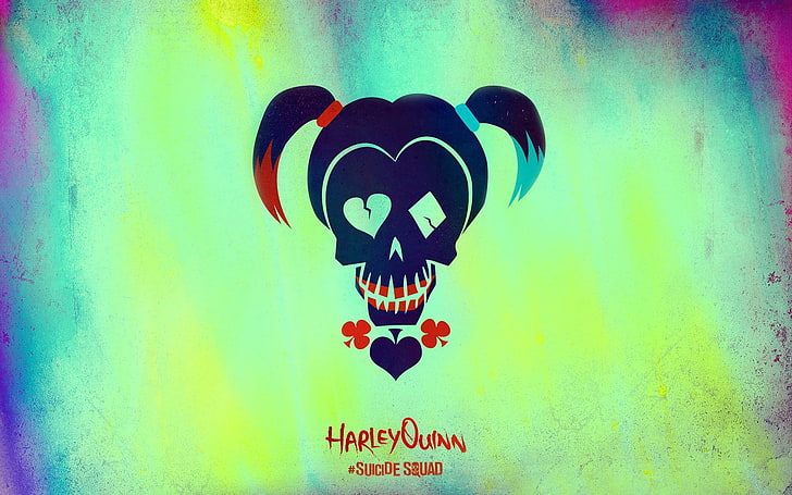 Harley Quinn logo, Movie, Suicide Squad, illustration, backgrounds, HD wallpaper
