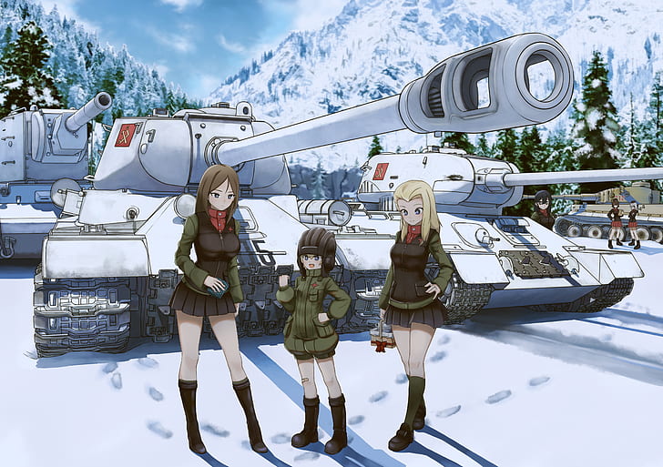 Girls und Panzer, Nonna (Girls und Panzer), Katyusha (Girls und Panzer), HD wallpaper