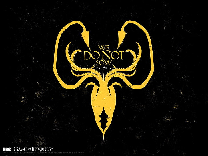 Game of Thrones logo, trone de fer, heroic fantasy, sigils, House Greyjoy, HD wallpaper