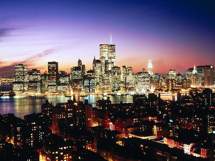 Lower Manhattan as seen over Brooklyn Heights, New York, HD wallpaper