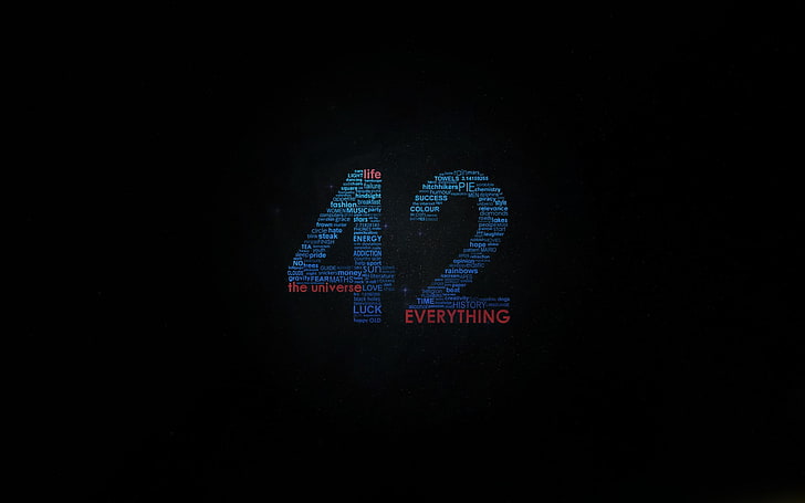 42 Everything poster, The Hitchhiker's Guide to the Galaxy, universe, HD wallpaper