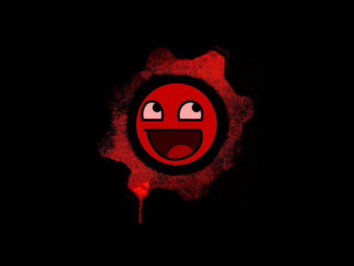 HD wallpaper: LOL emoji, Gears Of War, no people, red, black background,  indoors | Wallpaper Flare