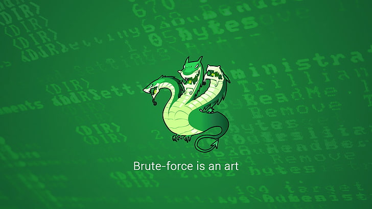 green hydra illustration, hacking, Linux, dragon, green color