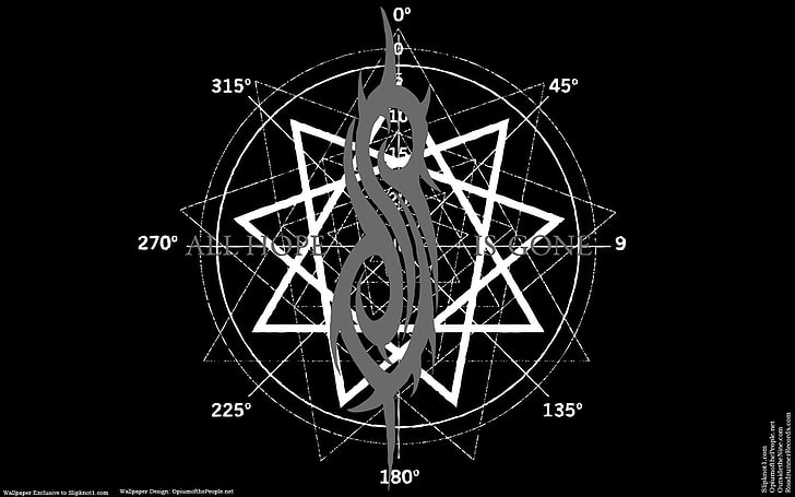 Slipknot logo, no people, low angle view, night, geometric shape