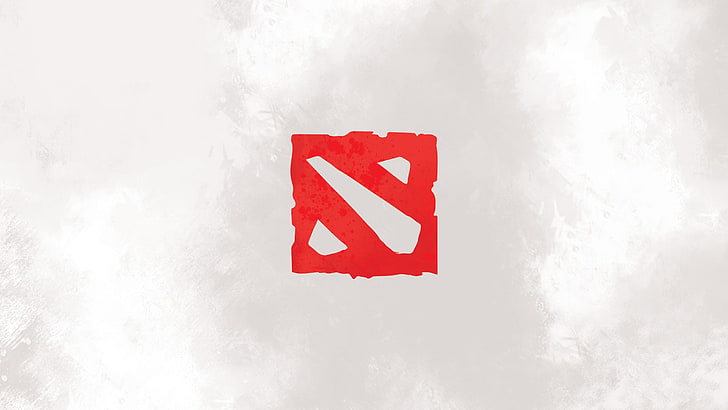 Dota 2 logo, red, sign, no people, communication, white color, HD wallpaper